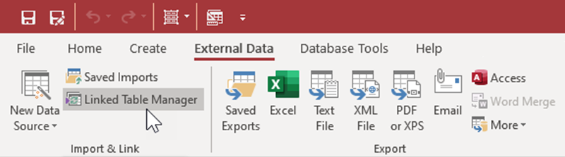 Launch Linked Table Manager